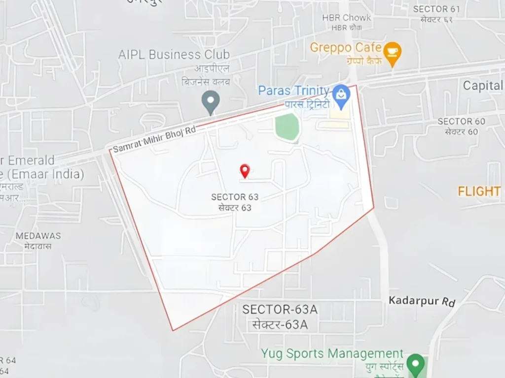 sobha sector 63a map